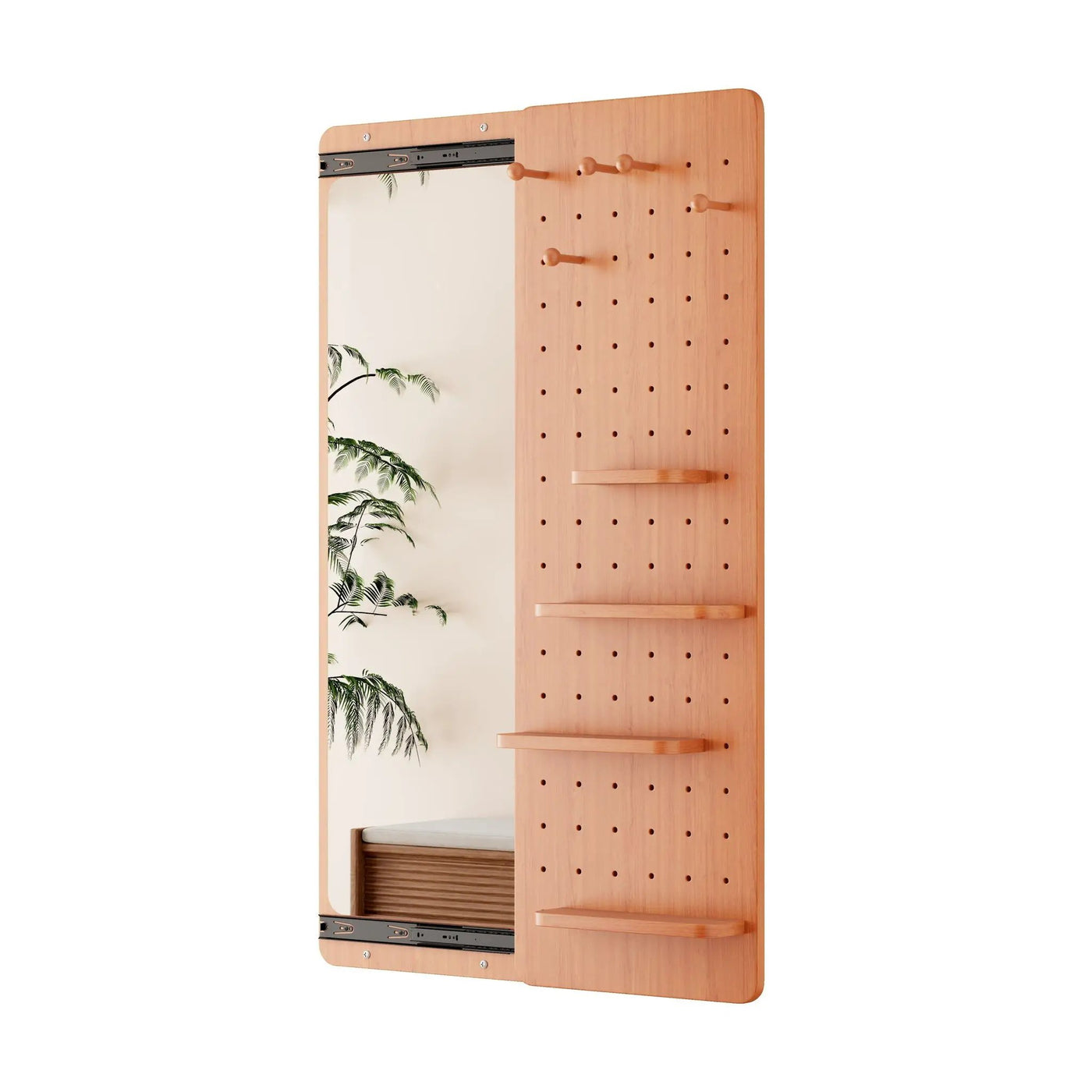 Wall Mounted Full Length Mirror With Shelf And Hook by HouseOfZazla