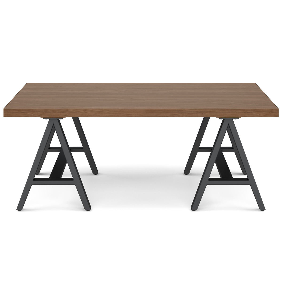 Dark Brown Sawhorse Coffee Table with Solid Walnut Veneer - Coffee Tables, photo 5 of 11
