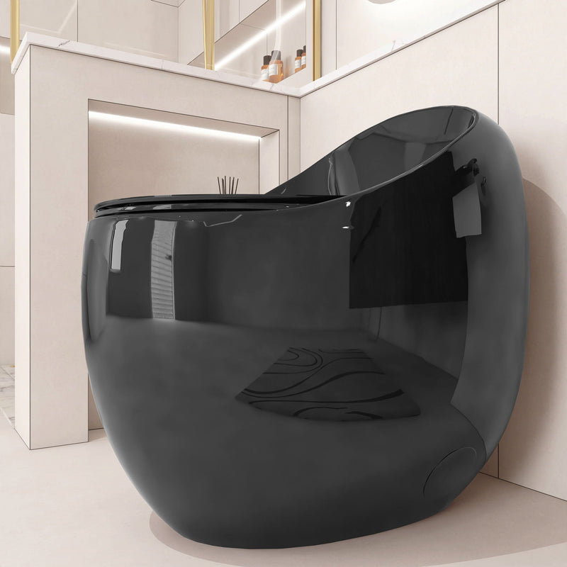 Modern Egg Shape Toilet 1.28 Gpf Single Flush Ceramic by HouseOfZazla