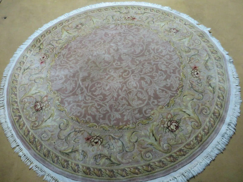 6' X 6' Round Handmade Fine Chinese Floral Oriental Silk Wool Rug Carpet Nice by Jewel Rugs