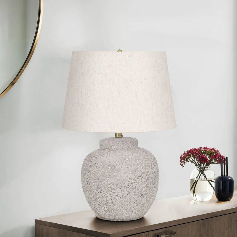 Lighting, Table Lamp, Concrete, Modern - Cream by Unique Piece Furniture