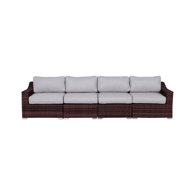 Contemporary Outdoor Rattan Wicker Sectional Seating Group With Cushions by Unique Piece Furniture