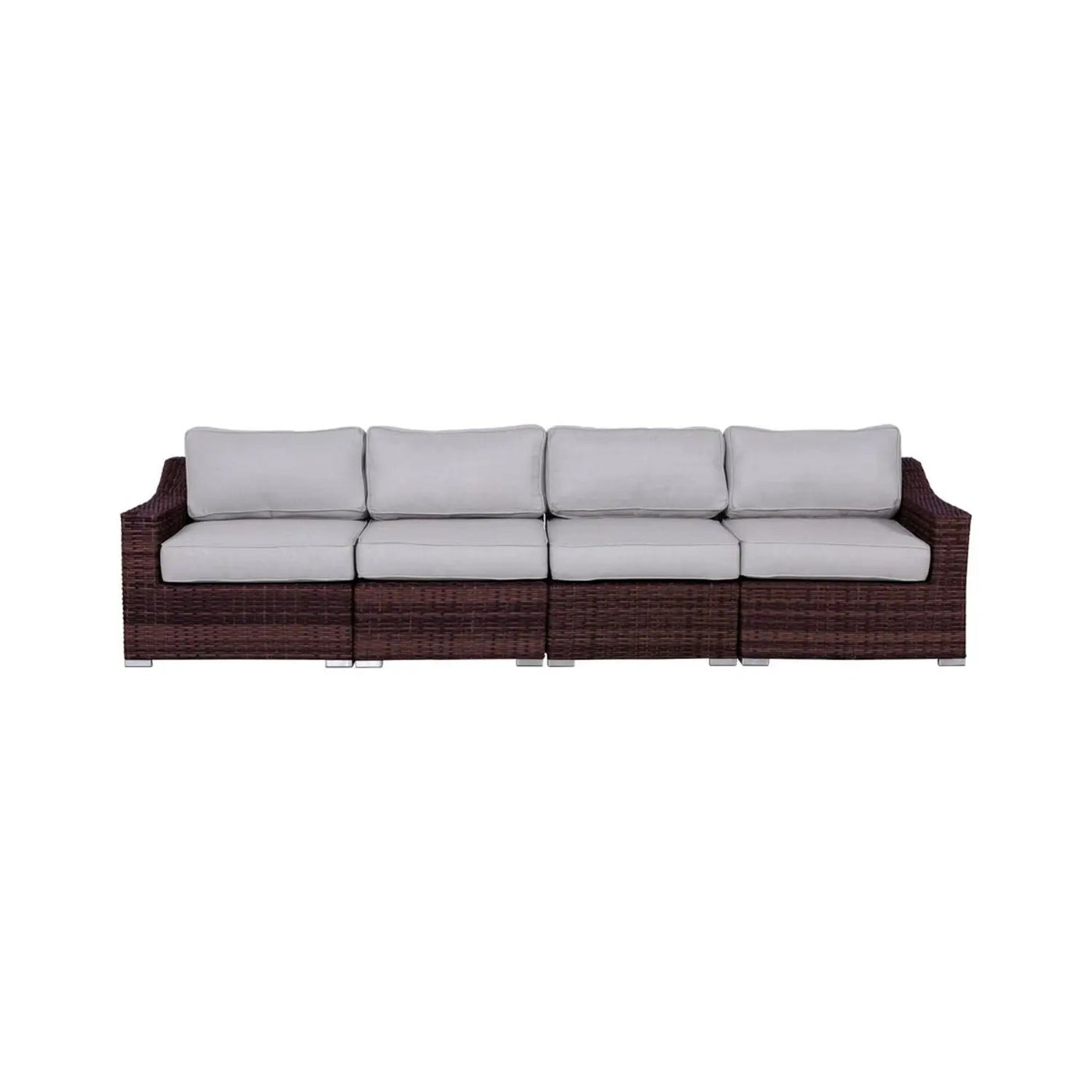 Contemporary Outdoor Rattan Wicker Sectional Seating Group With Cushions by HouseOfZazla