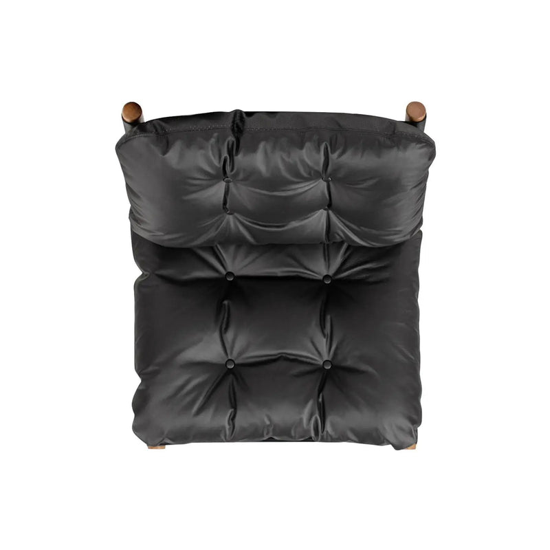Oxford Leather Mid-Century Modern Accent Chair - Noir Black by HouseOfZazla