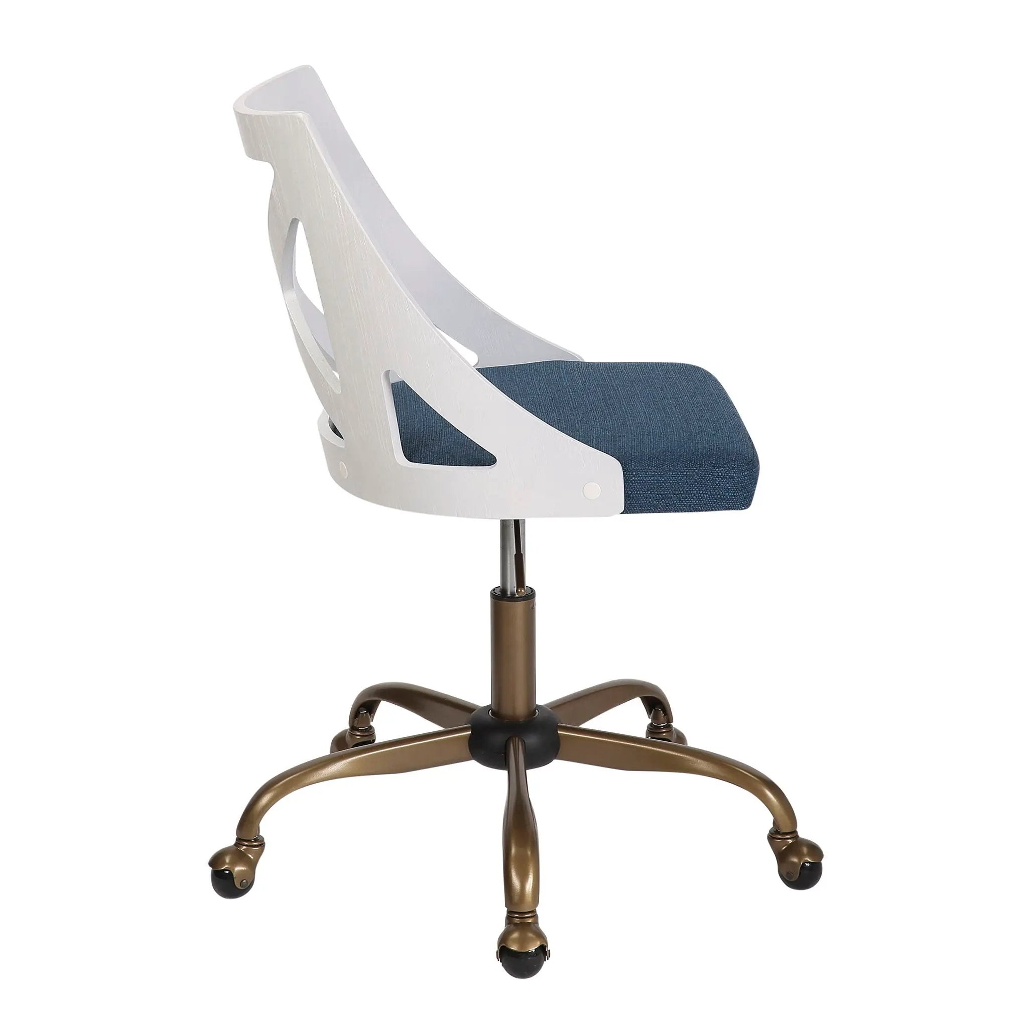 Charlotte - Farmhouse Task Chair - Antique Copper / White / Blue by HouseOfZazla