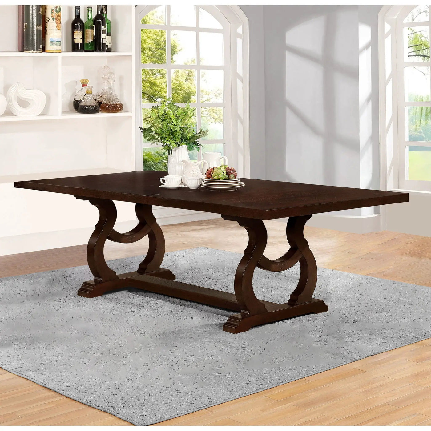 Fremont - Trestle Rectangular Dining Table With Removable Leaf by HouseOfZazla