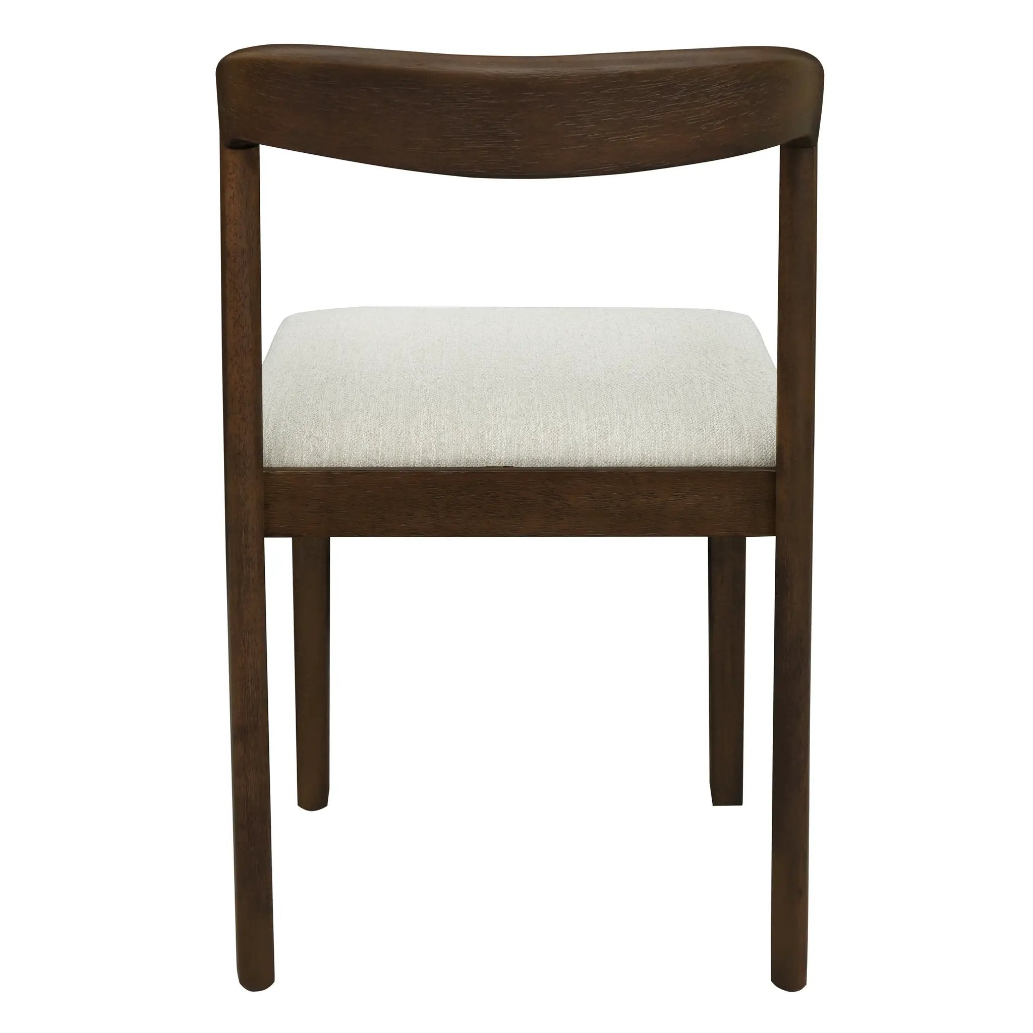 Solid Rubber Wood Dining Chairs (Walnut + Beige) Set of 2 by HouseOfZazla