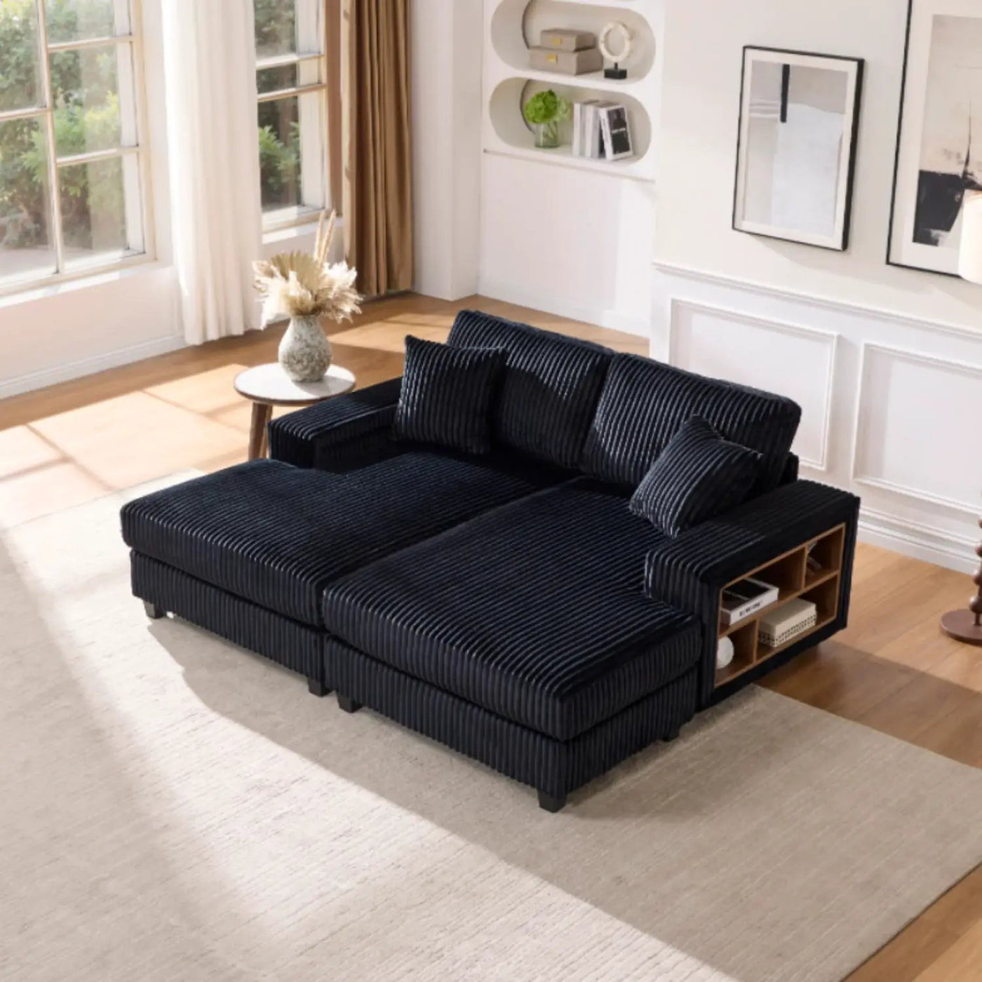Convertible Sectional Sofa, Sleeper Oversized Living Room Lounge by HouseOfZazla