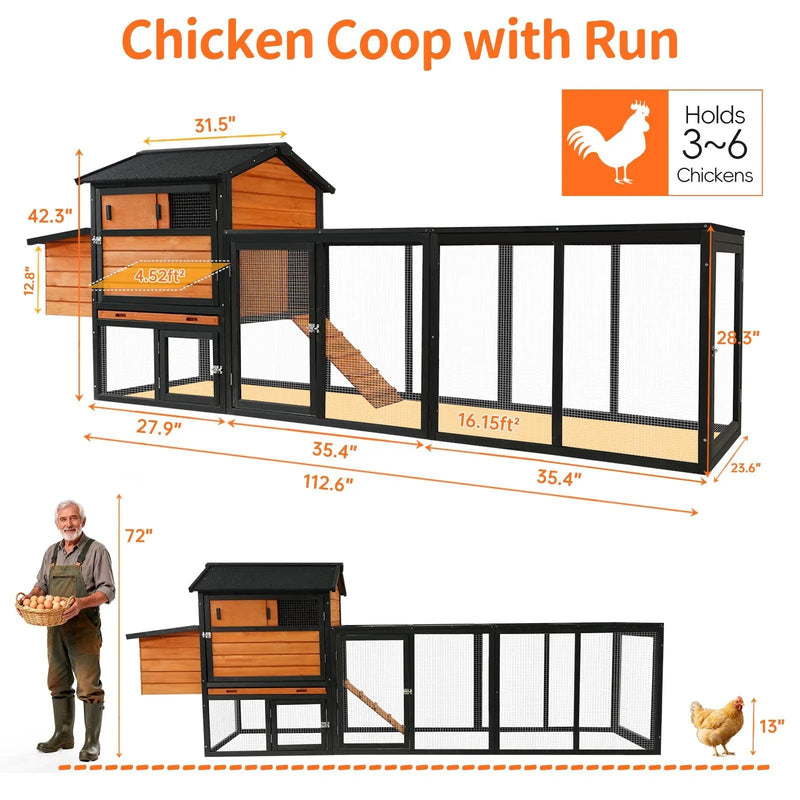 Large Brown and Black Wooden Chicken Coop by HouseOfZazla