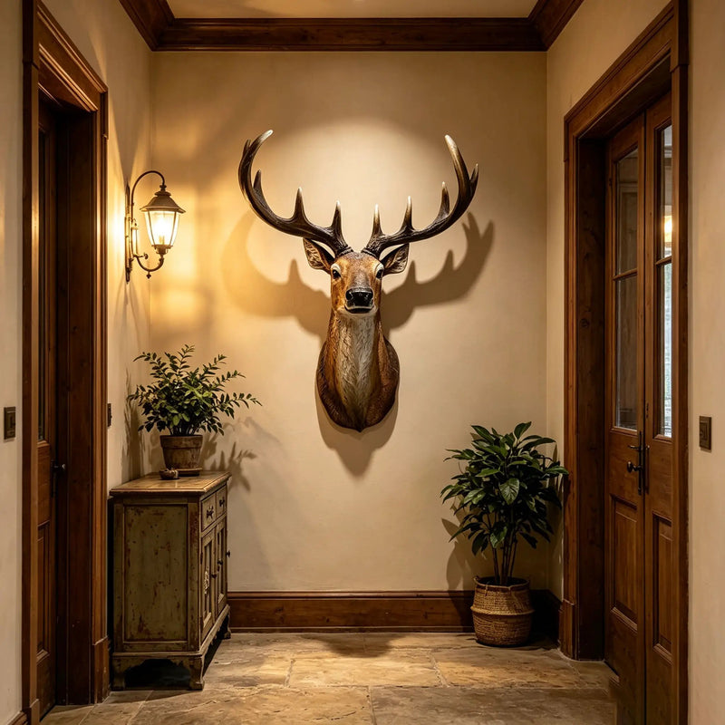 14.57" Wide Stag Head Wall Mount by HouseOfZazla