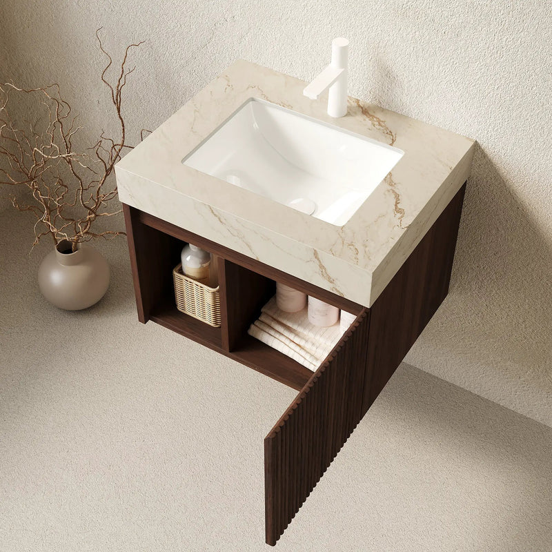Eiden 24" Bathroom Vanity & Sink, Floating Storage Cabinet by HouseOfZazla