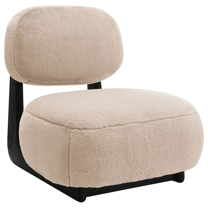 Phia - Upholstered Armless Chair With Oval Back - Camel by HouseOfZazla