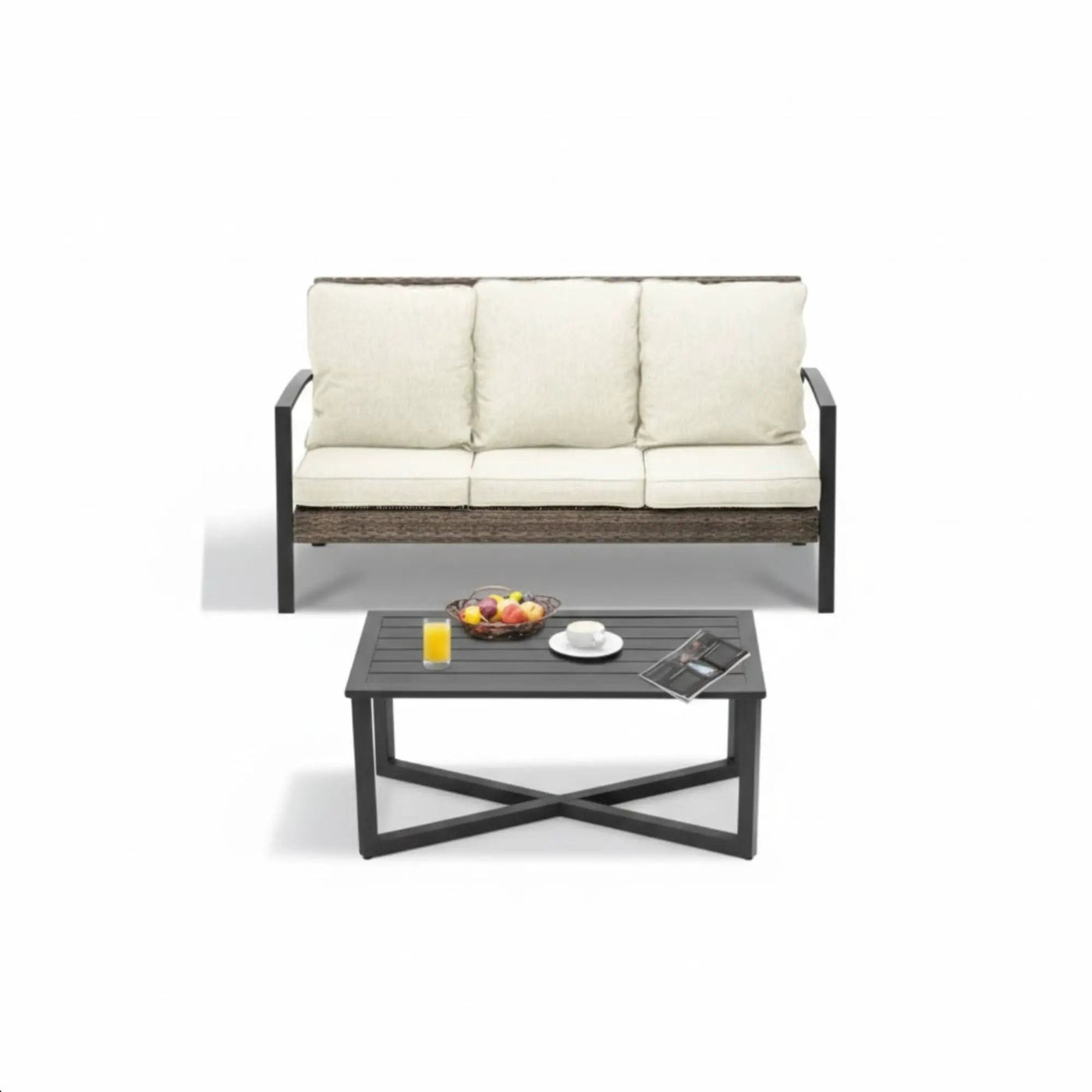 2 Piece Patio Set With Cushions & Coffee Table by HouseOfZazla