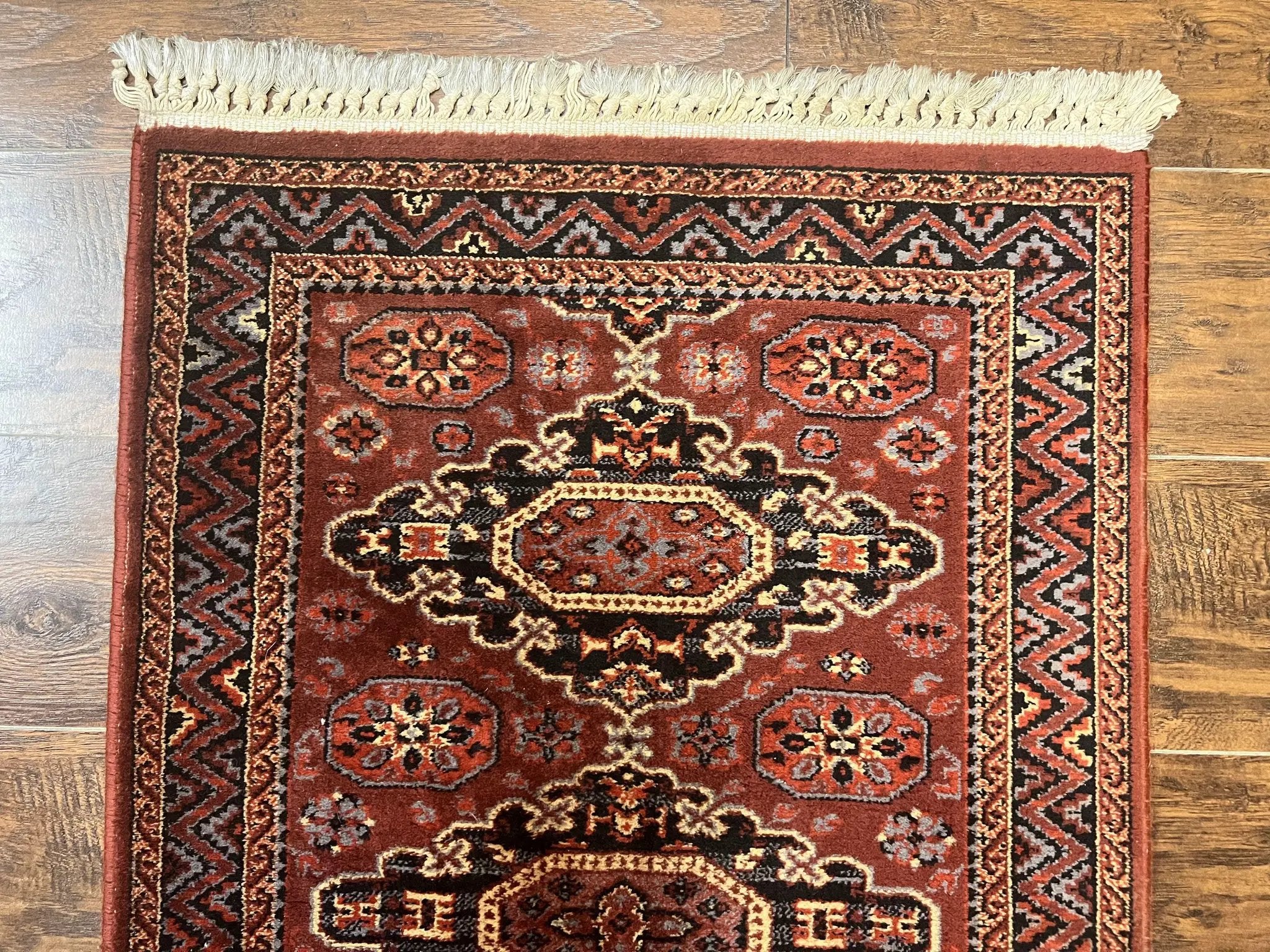 Belgium Power Loomed Runner Rug 2x9, Vintage Wool Rug for Hallway 2 x 9 ft, Red, Caucasian Persian Design, 9ft Runner by Jewel Rugs