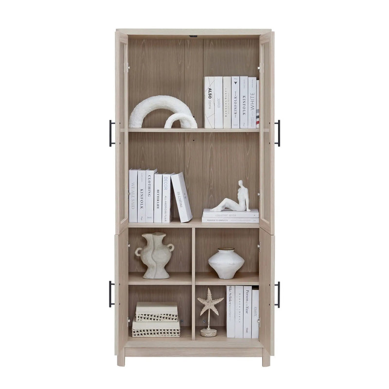 Jodie - Bookcase Cabinet With 6 Adjustable Shelves - Oak by HouseOfZazla