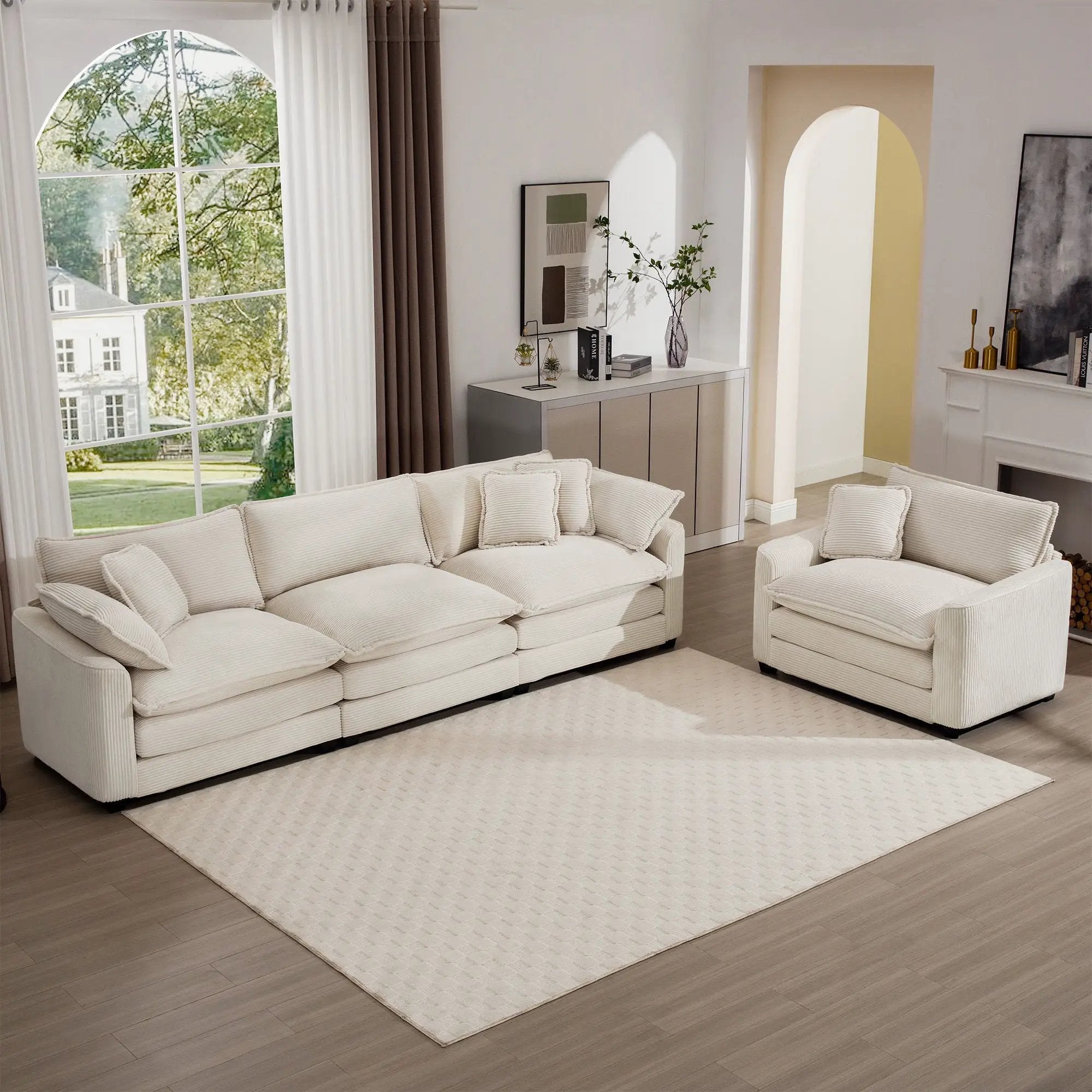 Elegant Oversized Sectional Sofa Set With Deep Seats And Flexible Layout by Unique Piece Furniture