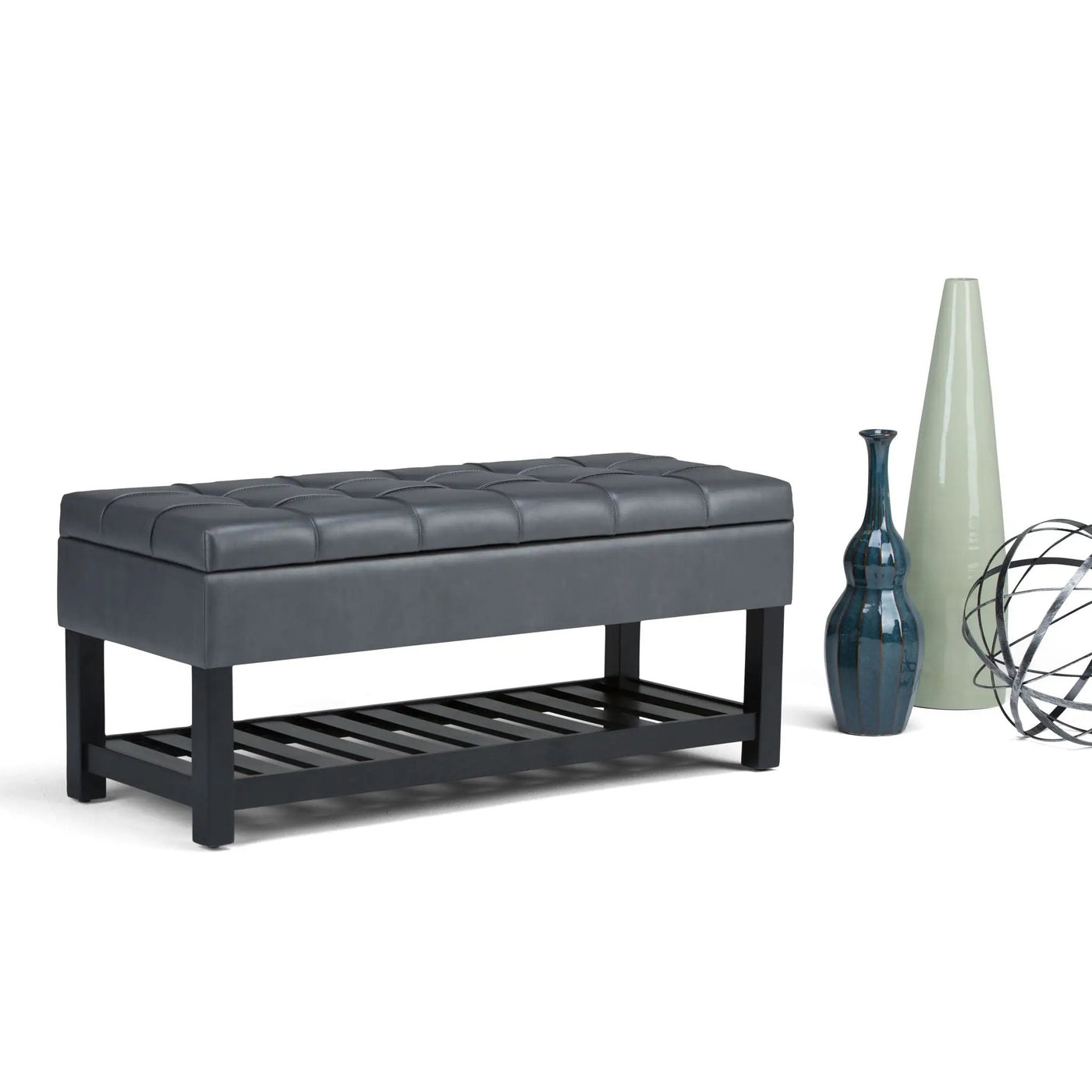 Saxon - Upholstered Transitional Storage Ottoman Bench by Unique Piece Furniture