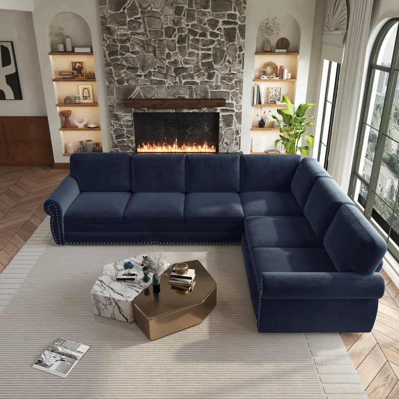118" L-Shaped Convertible Sleeper Sofa by HouseOfZazla