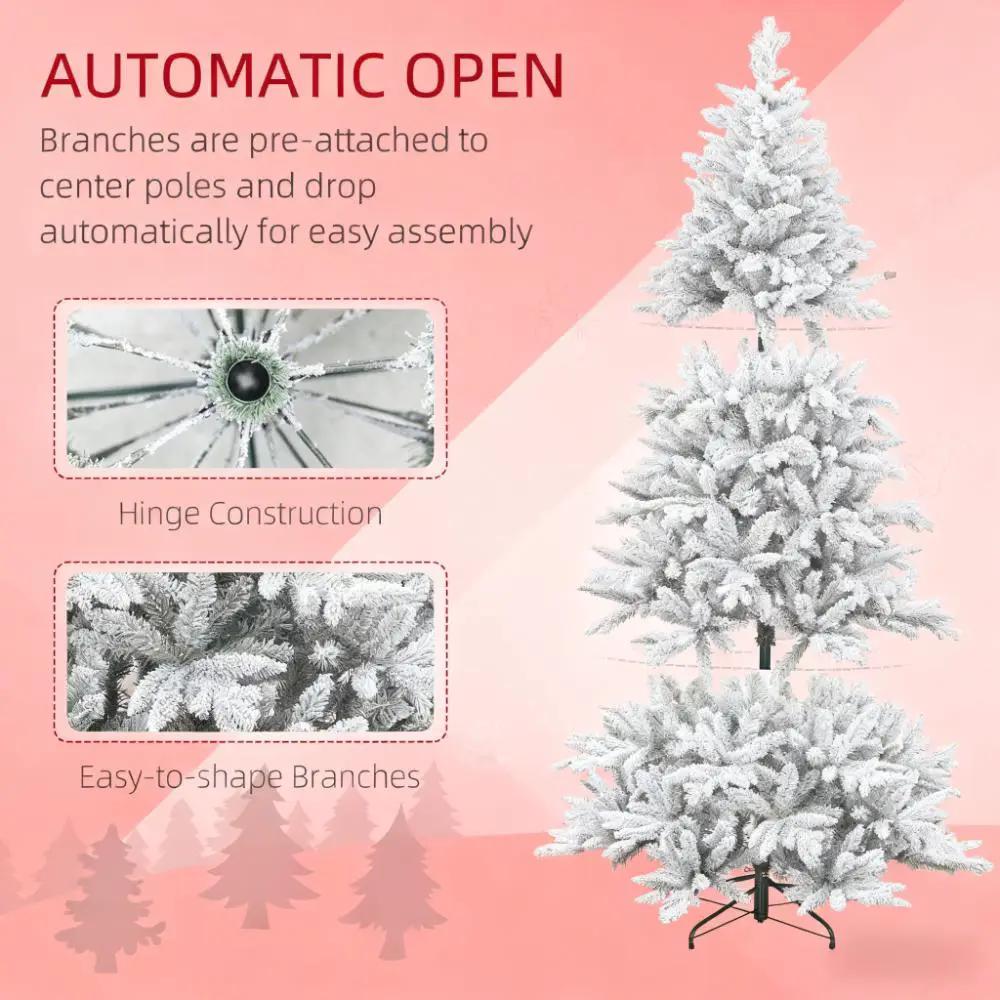 Snowy Artificial Christmas Tree with Easy Assembly by HouseOfZazla