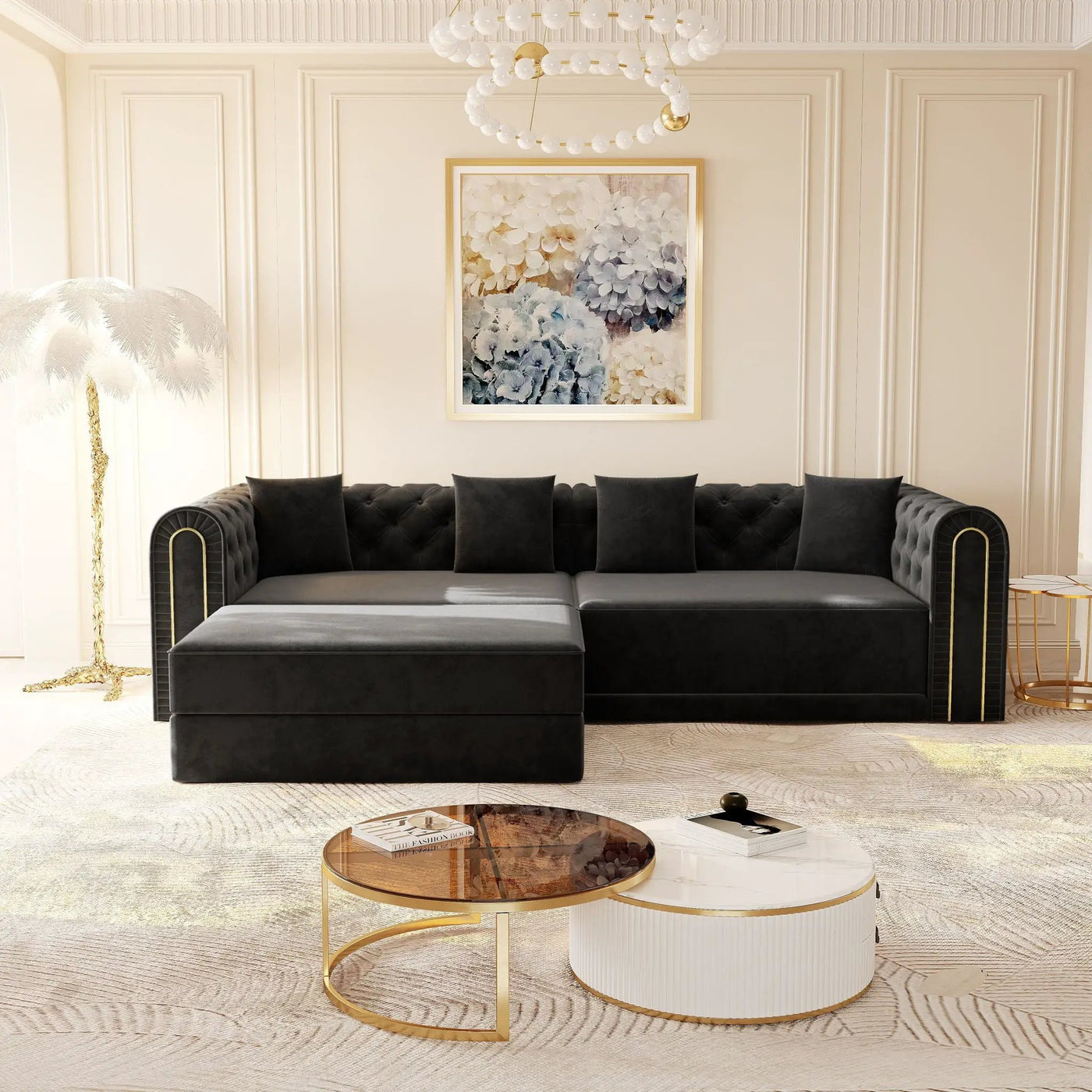 3-In-1 Convertible Sleeper Sofa With Movable Ottoman For Living Room by HouseOfZazla