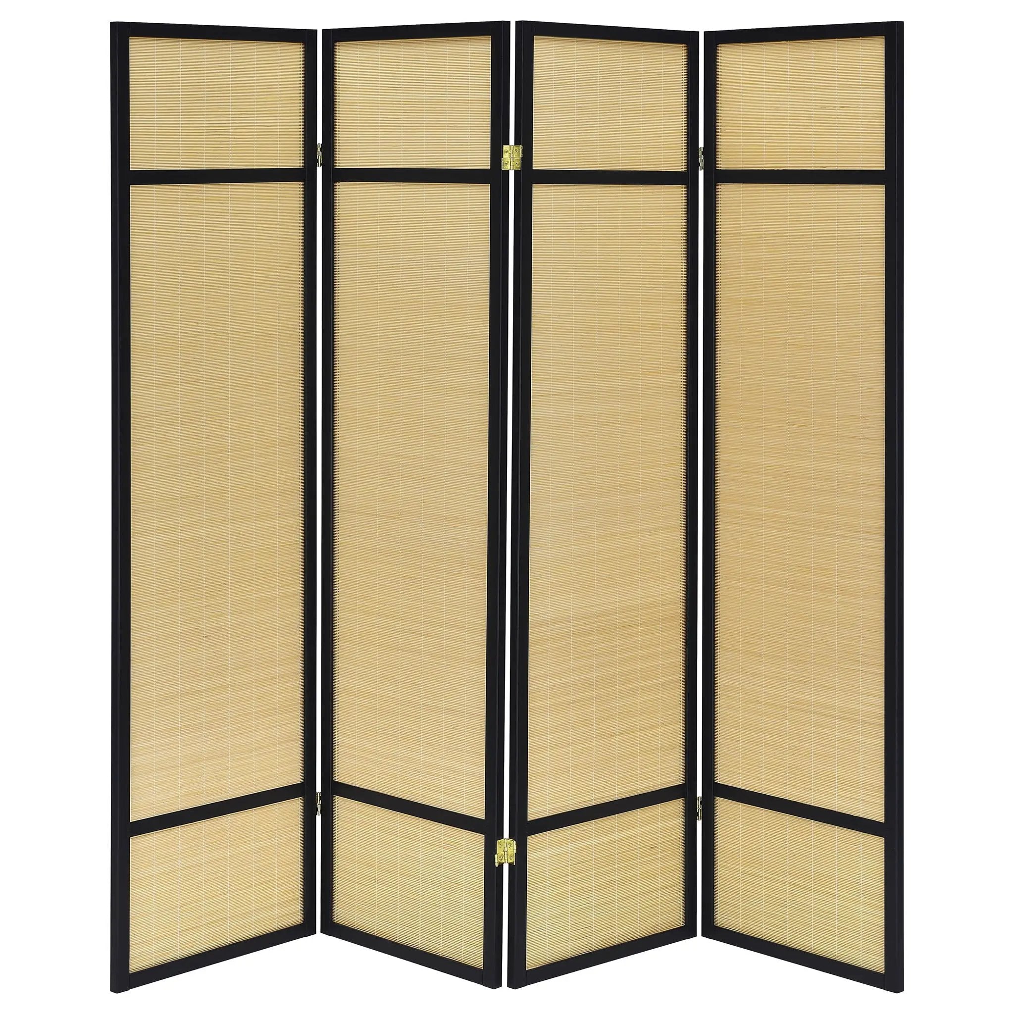 Pearce 4-panel Bamboo Room Divider Folding Screen Natural by Unique Piece Furniture