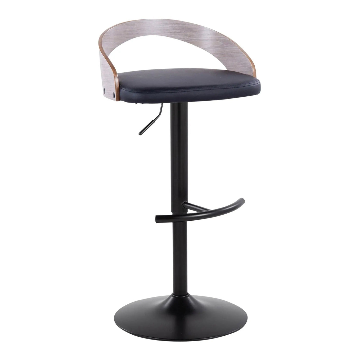 Grotto - Contemporary Adjustable Barstool With Swivel With Rounded T Footrest Elegant Design (Set of 2) by HouseOfZazla