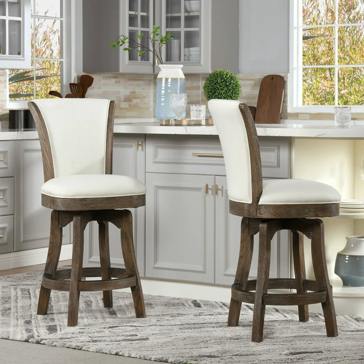 Henry - Armless Swivel Counter Height Bar Stool by HouseOfZazla