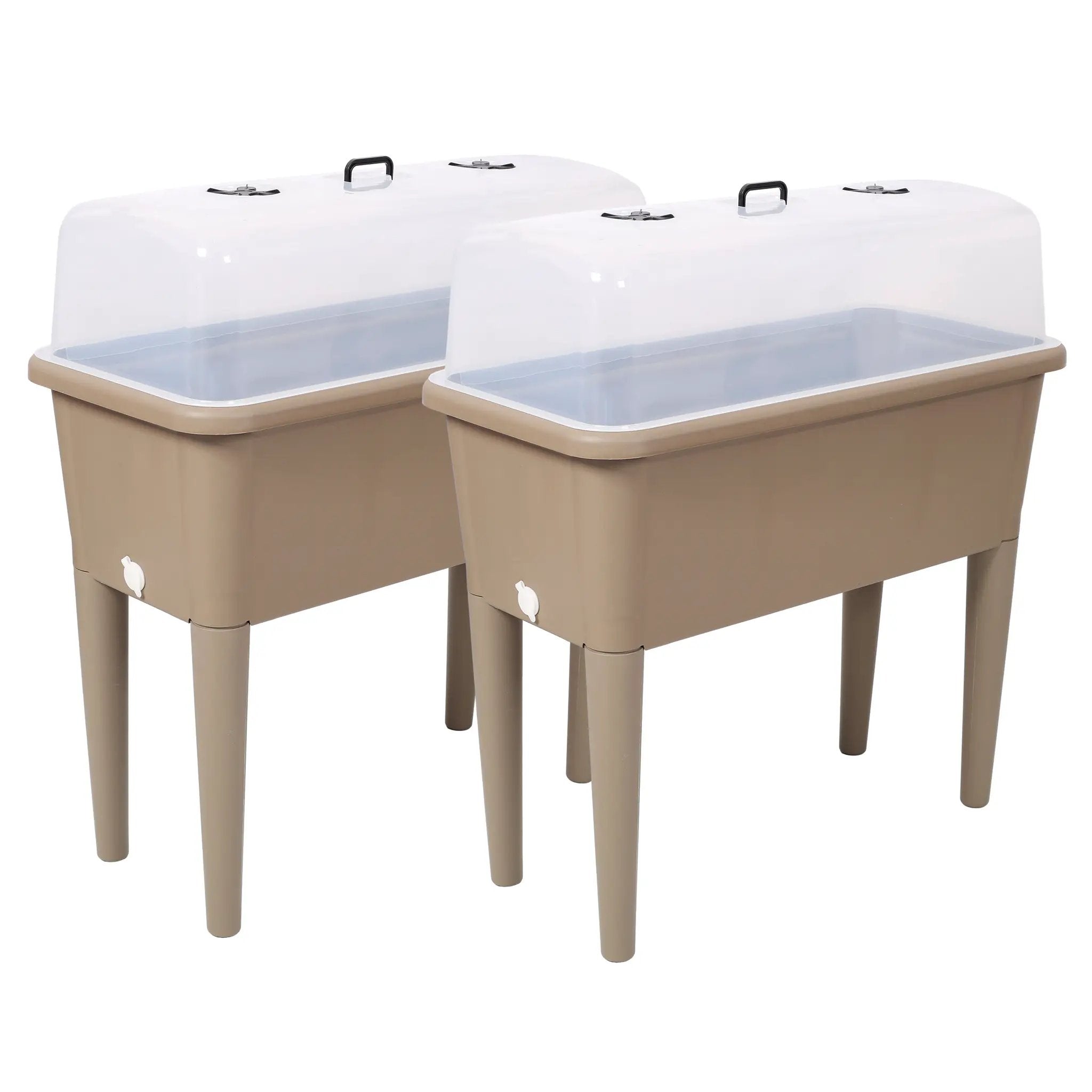 2PCS Raised Garden Bed with Ventilated Transparent Greenhouse Lid by HouseOfZazla