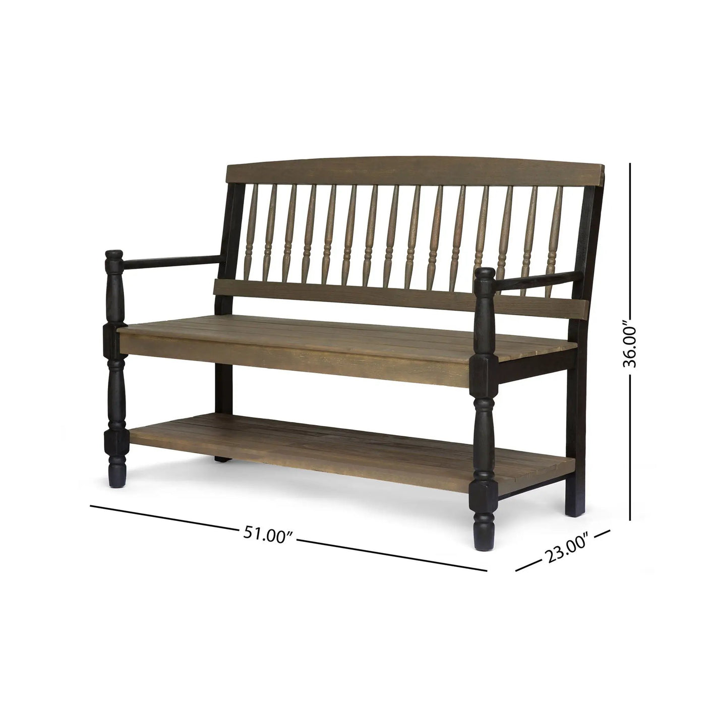 Slatted Bench With Built In Shelf by HouseOfZazla