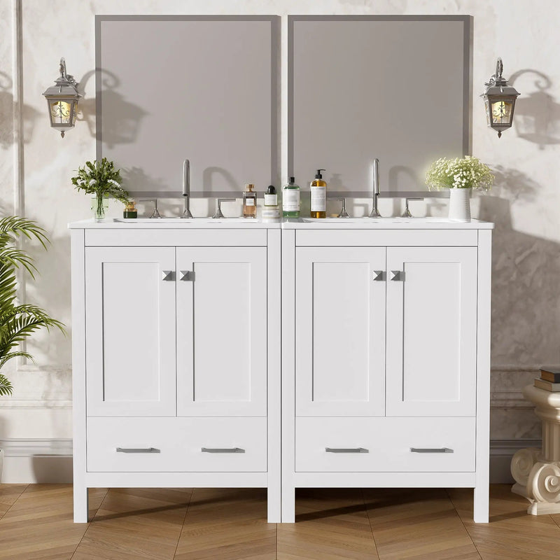 Bathroom Vanity With Integrated Undermount Ceramic Sink, 2 Doors And 1 Drawer, Soft Close Hinges by Unique Piece Furniture