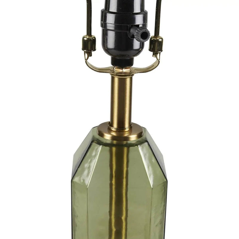 Faceted Green Glass Table Lamp by HouseOfZazla