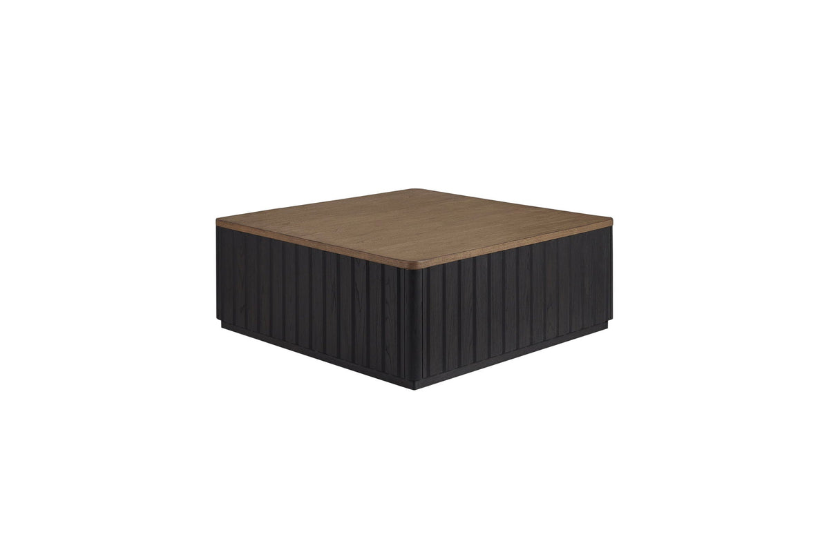 Black Cocktail Table with Casters - Modern Solid Wood Coffee Table, photo 3 of 5