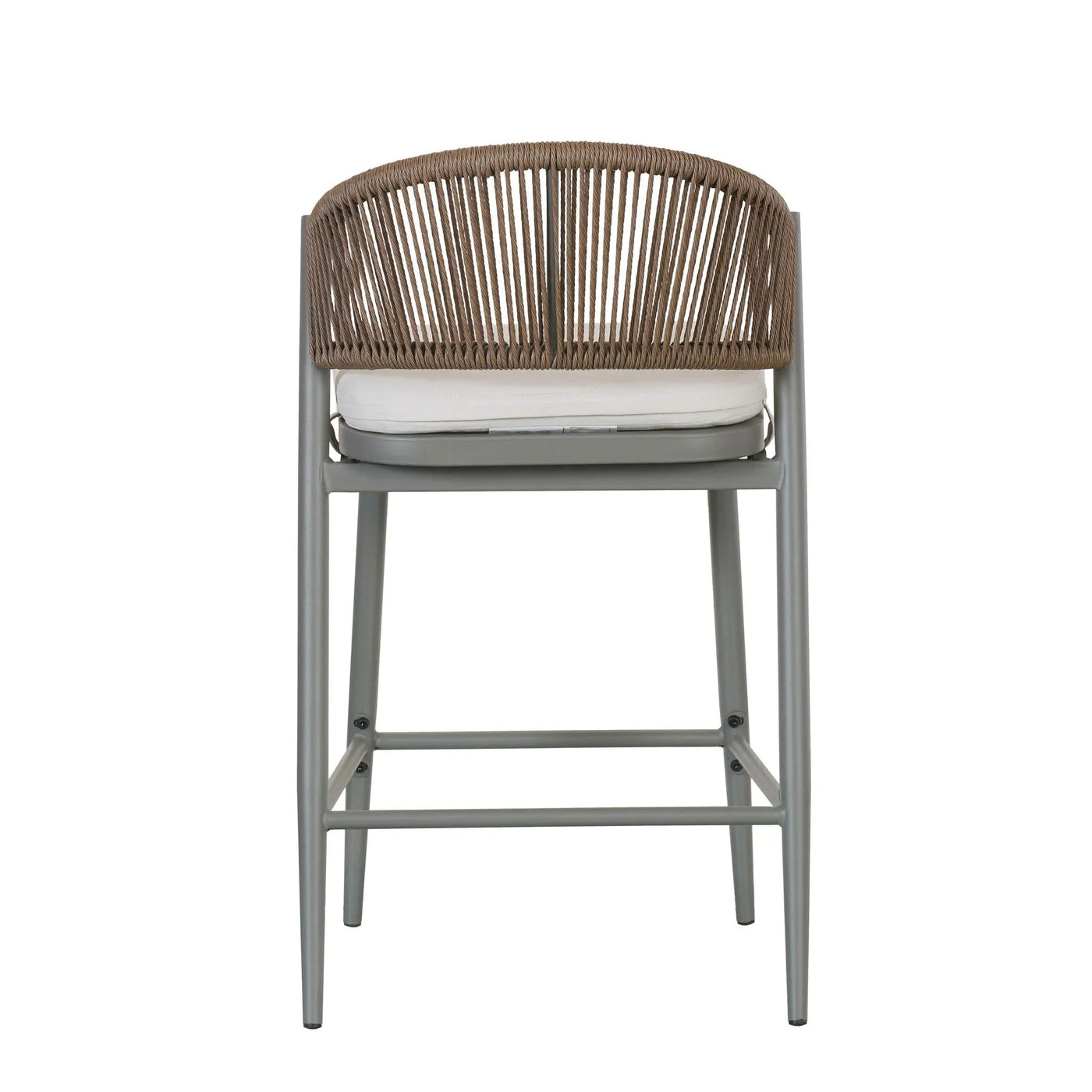 Outdoor 26" Counter Height Metal Frame Counter Stools With Scallop Shaped Backrest & Water Resistant Cushions by HouseOfZazla