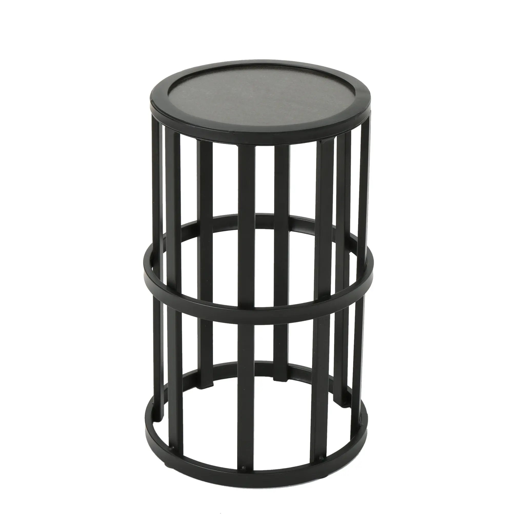 Outdoor Powder Coated Side Table - Gray by HouseOfZazla