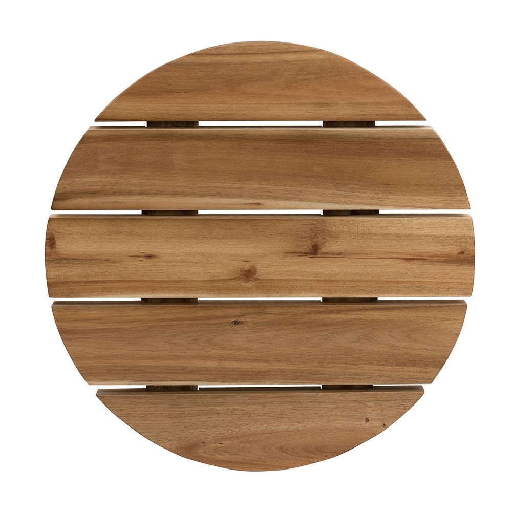 Round Solid Wood Side Table with Durable Construction - Light Brown, photo 8 of 19