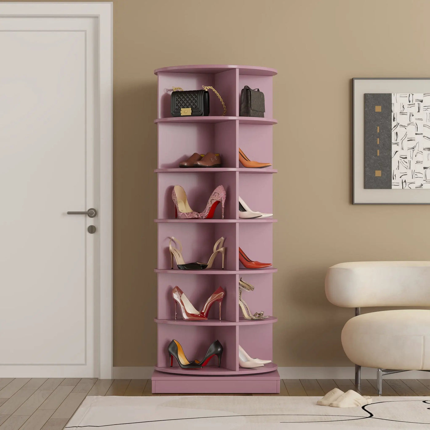 360 Rotating Shoe Cabinet 6 Layers by HouseOfZazla