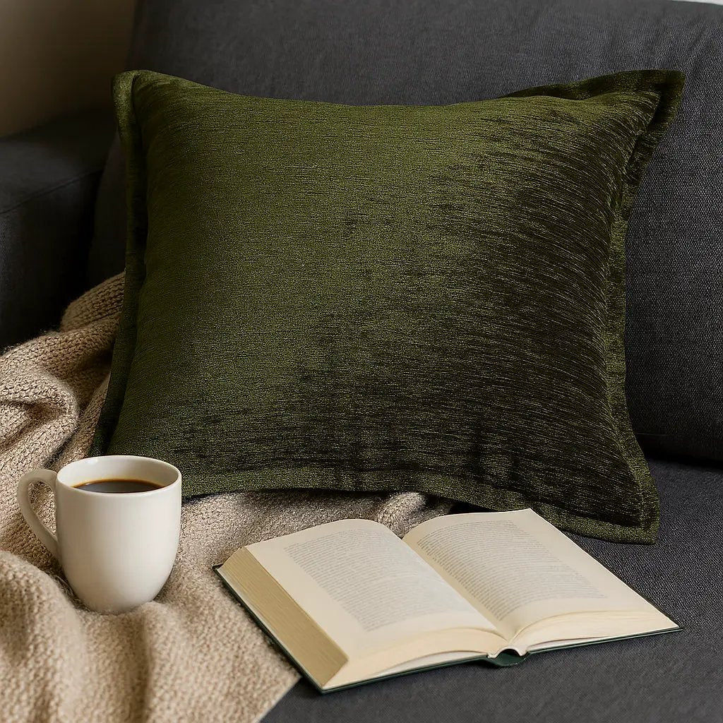 Velvet Throw Pillow – Deep Forest Green with Luxe Shine & Rich Texture by HouseOfZazla