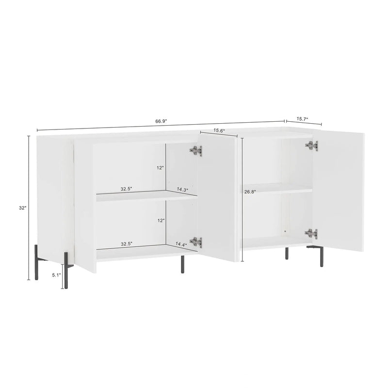 Abbey - Sideboard With Adjustable Shelves by HouseOfZazla