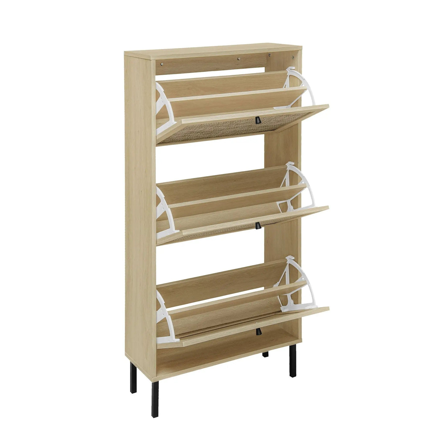 Modern Rattan 3 Door Shoe Rack Cabinet for Entryway by HouseOfZazla