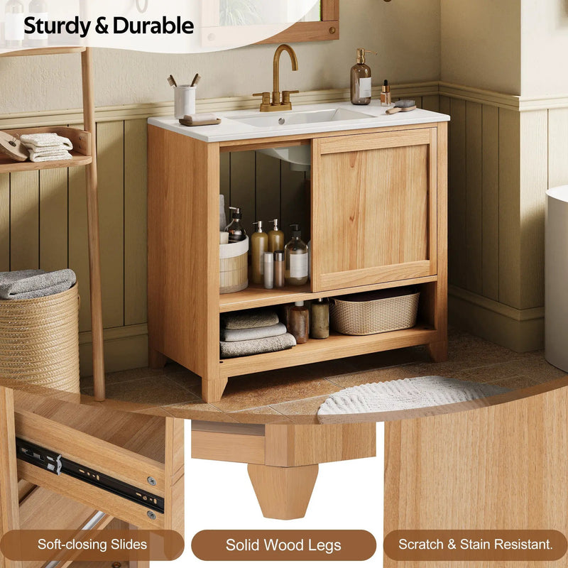 36" Bathroom Vanity with Ceramic Sink by HouseOfZazla