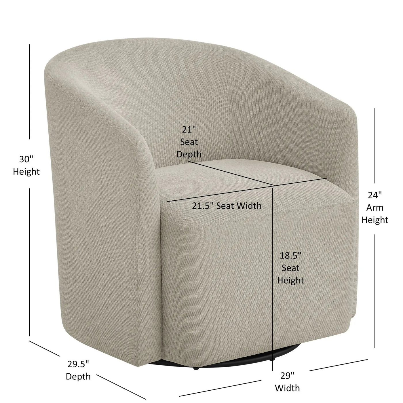 Ardena - Modern Swivel Barrel Chair by HouseOfZazla