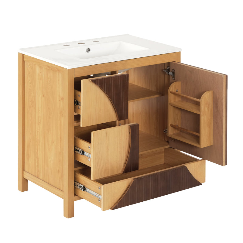 30 Inch Mid-Century Modern Bathroom Vanity with Sink by HouseOfZazla