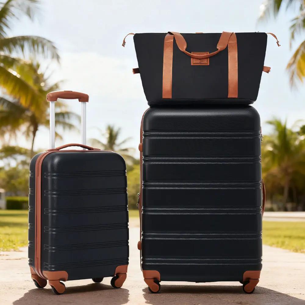 Hardshell Luggage Sets 2 Pieces + Bag Spinner Suitcase With Tsa Lock Lightweight 20" / 28" by HouseOfZazla