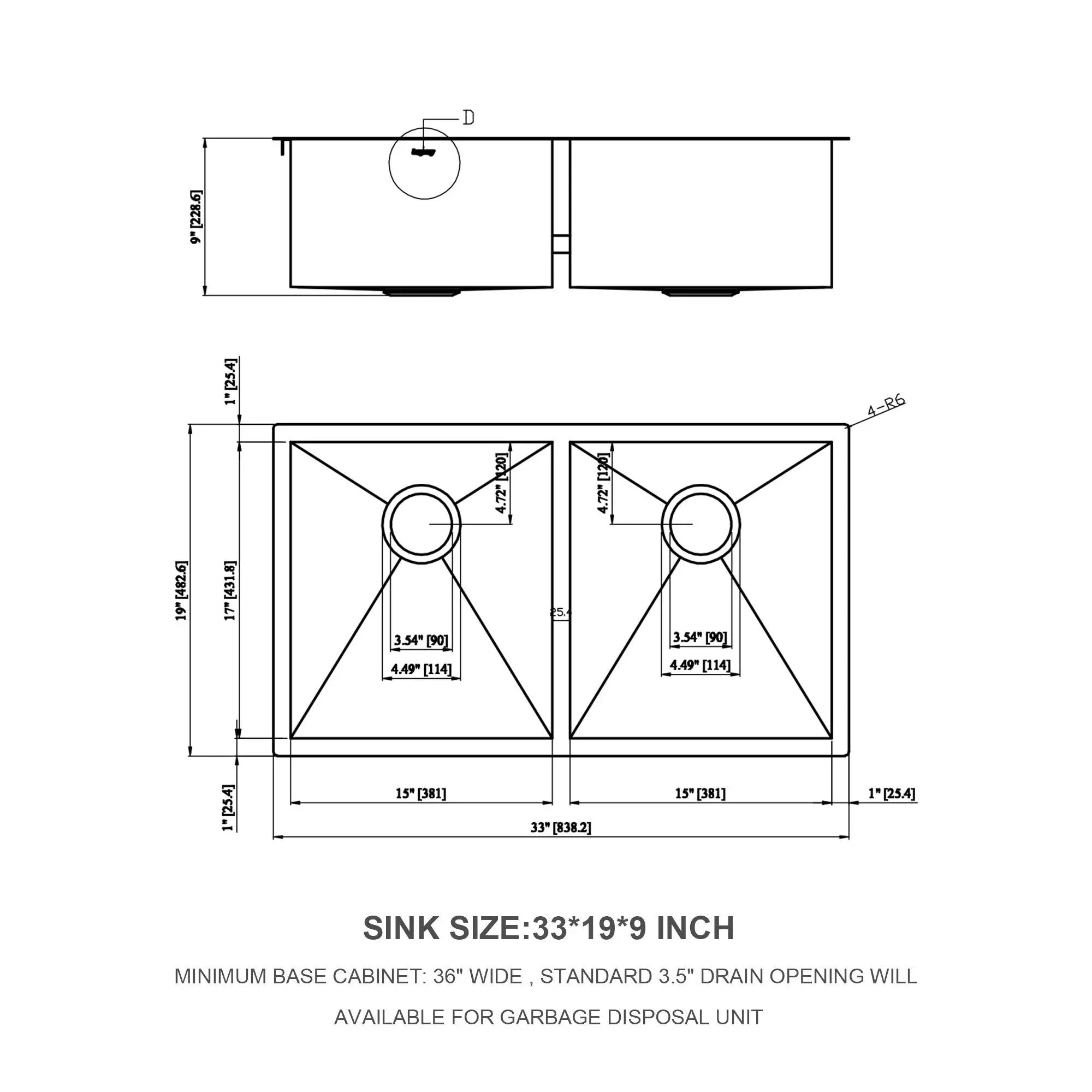 Undermount Double Bowl Kitchen Sink 16 Gauge With 9" Deep Basin - Brushed Nickel by HouseOfZazla