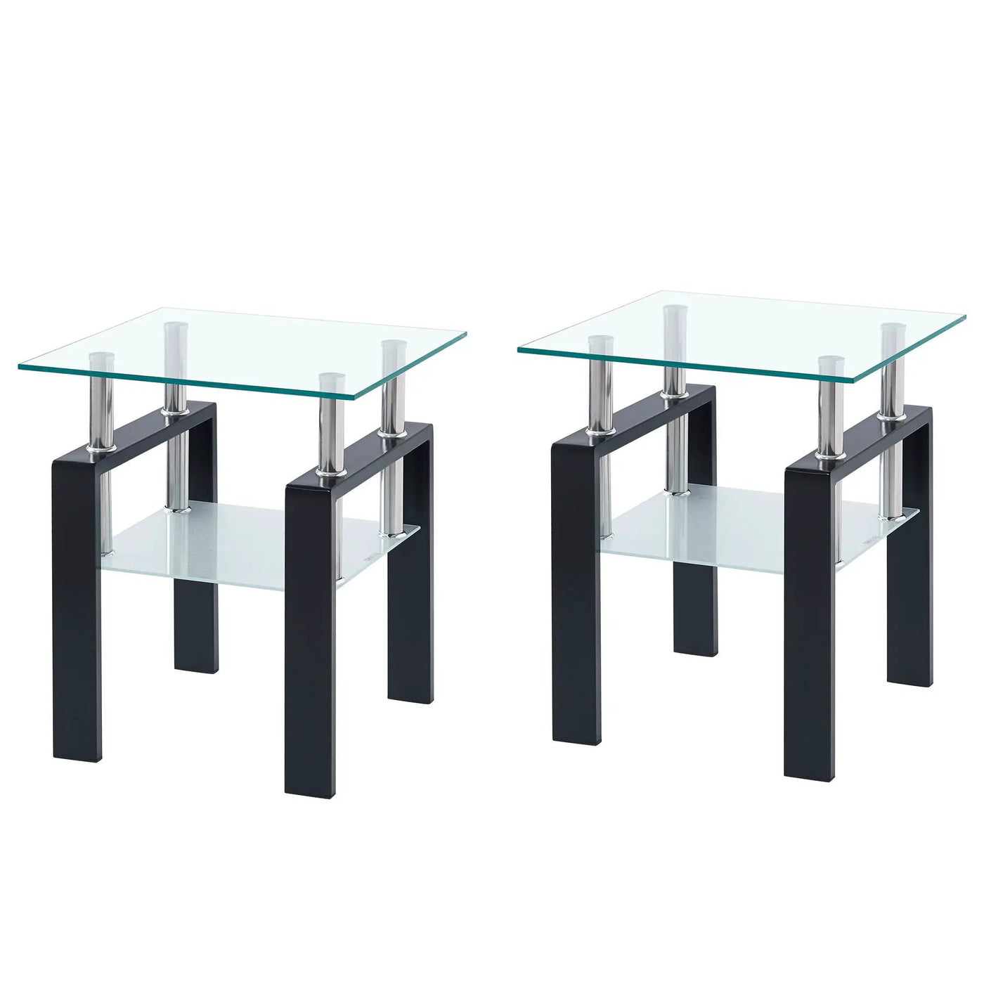 Luxury Modern Tempered Glass Coffee Table with 2 Layers by HouseOfZazla