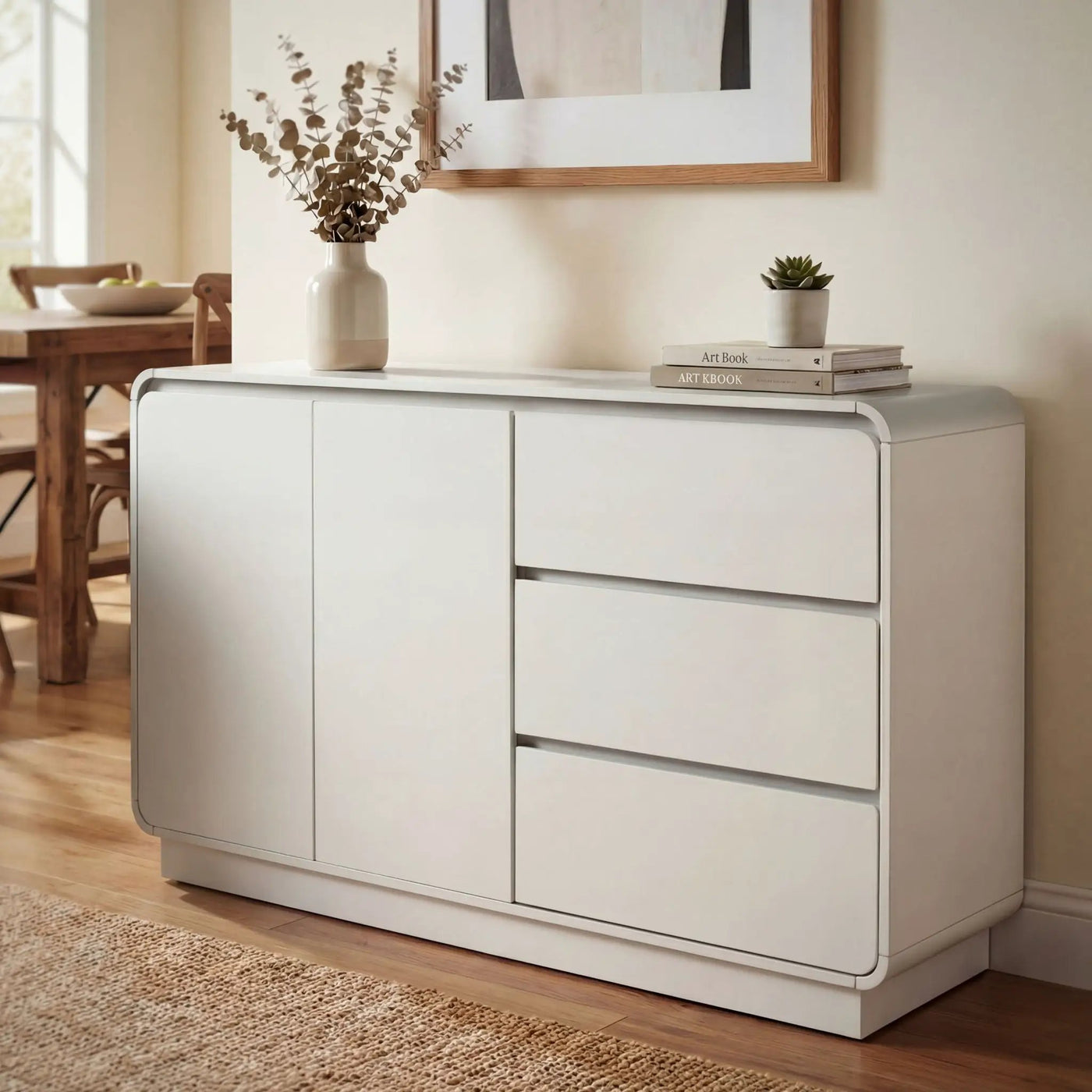 Sideboard, Wide Storage With 2 Doors And 3 Drawers by HouseOfZazla