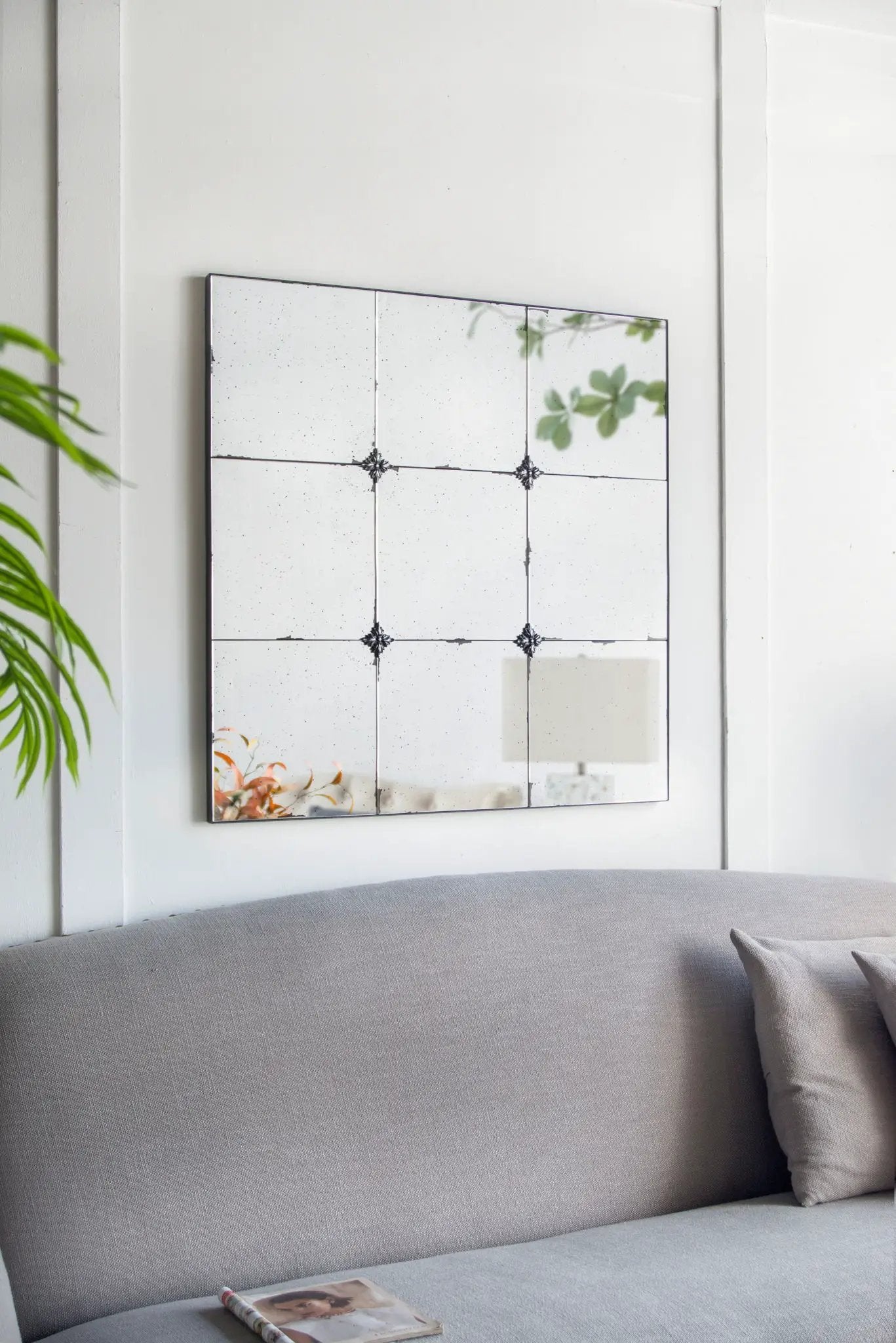 Traditional Decor Style Antique Glass Panel Mirror, Wall Mirror For Bathroom Entryway Console Lean Against Wall by Unique Piece Furniture