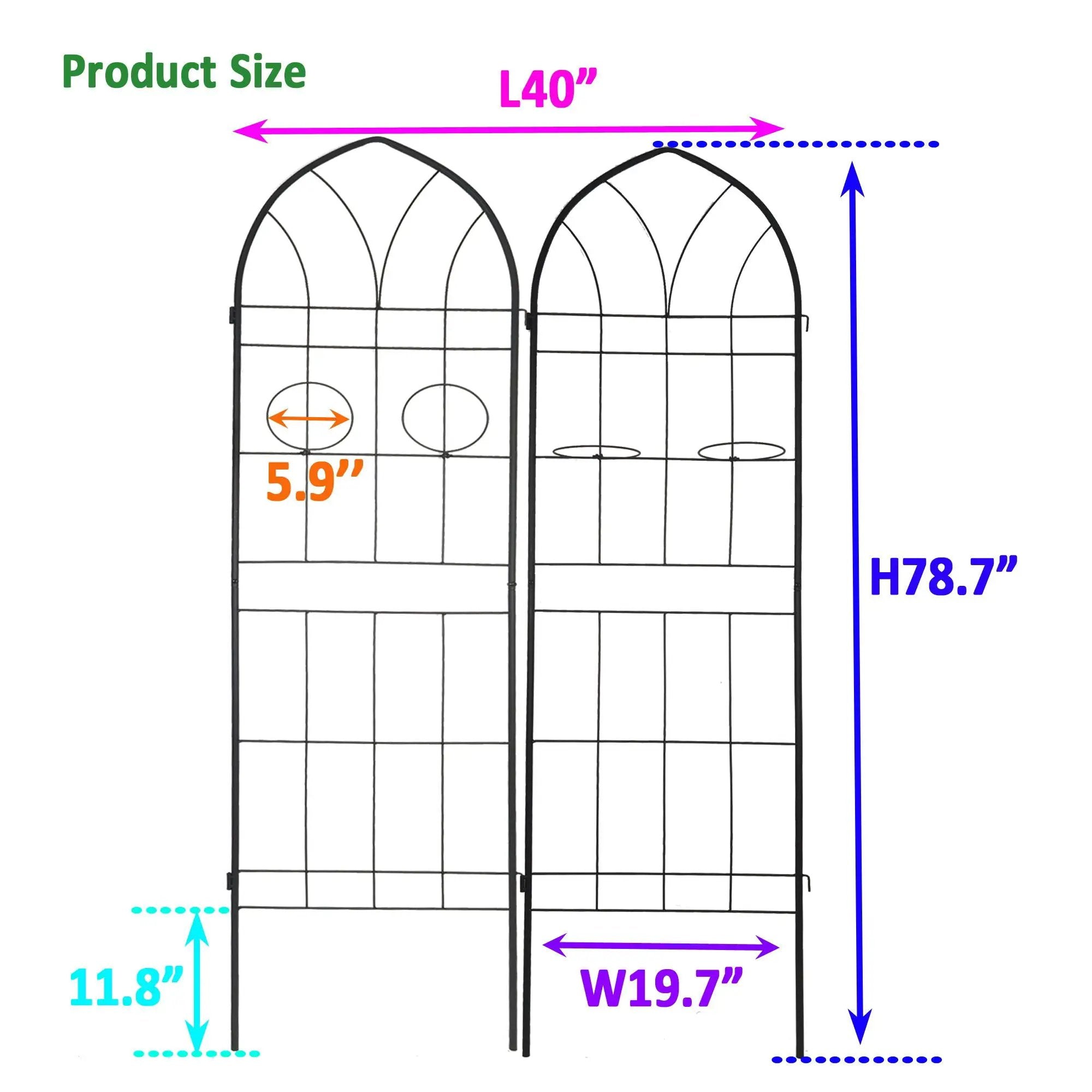 Metal Garden Trellis Rustproof Trellis For Climbing Plant, Outdoor Flower Support by HouseOfZazla