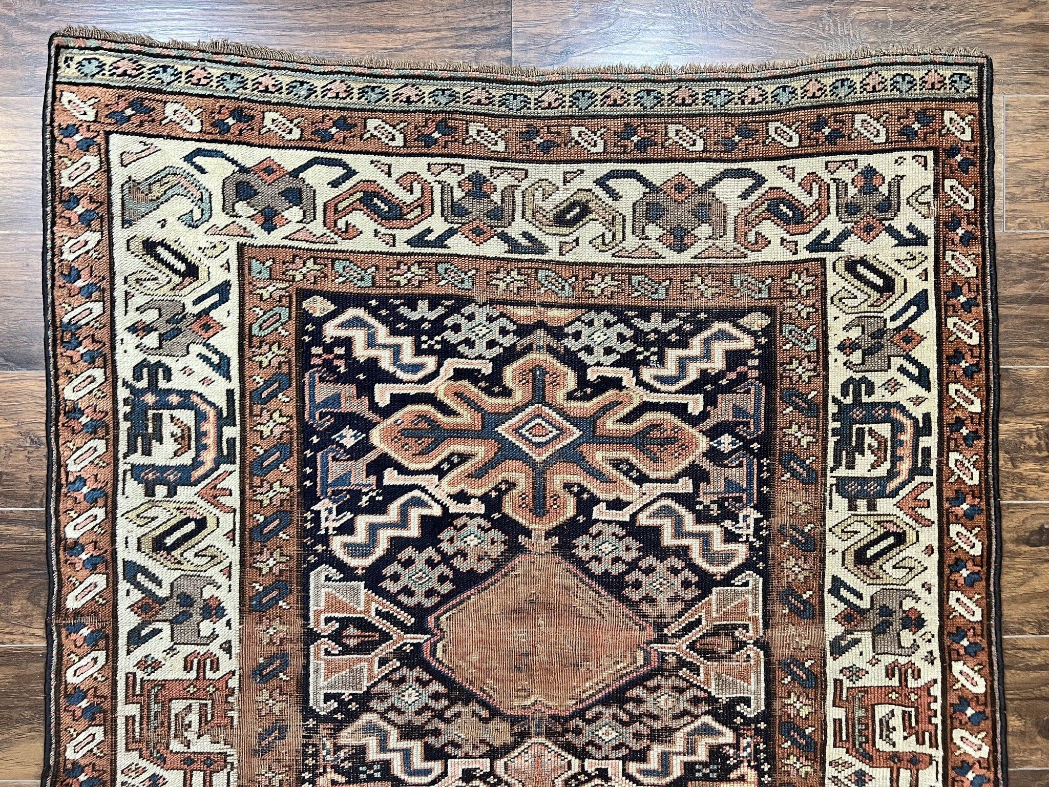 Antique Persian Tribal Runner Rug 4.6 x 9.8, Kurdish Runner, Rug for Hallway or Kitchen, 1920s Carpet, Wool Handmade Rug by Jewel Rugs