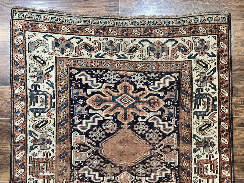 Antique Persian Tribal Runner Rug 4.6 x 9.8, Kurdish Runner, Rug for Hallway or Kitchen, 1920s Carpet, Wool Handmade Rug by Jewel Rugs
